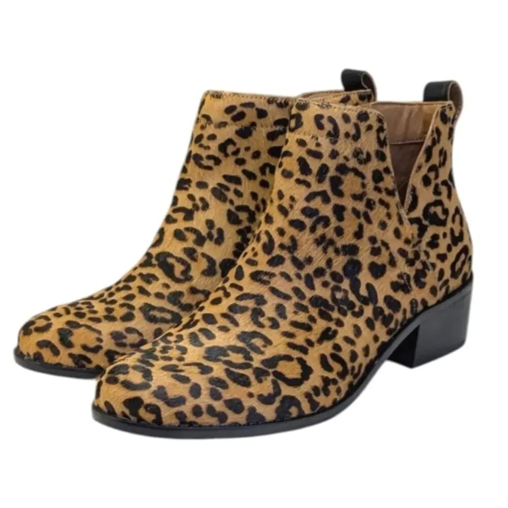 Vionic Clara Leopard Ankle Boots EUC $170 Size 7     S3764